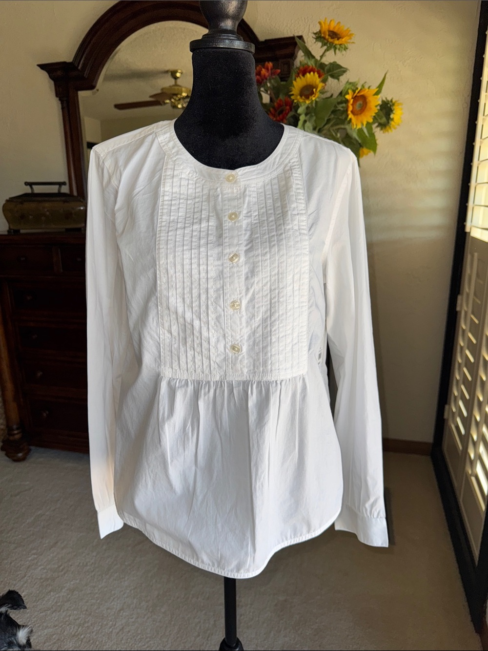 Lucky Brand White Pintuck Button-Front BlouseNWT